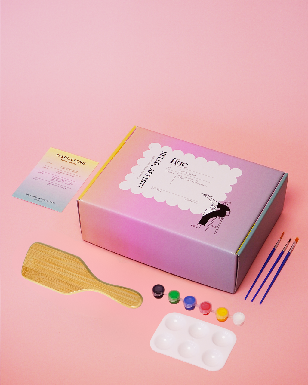 Wooden Brush Painting Box