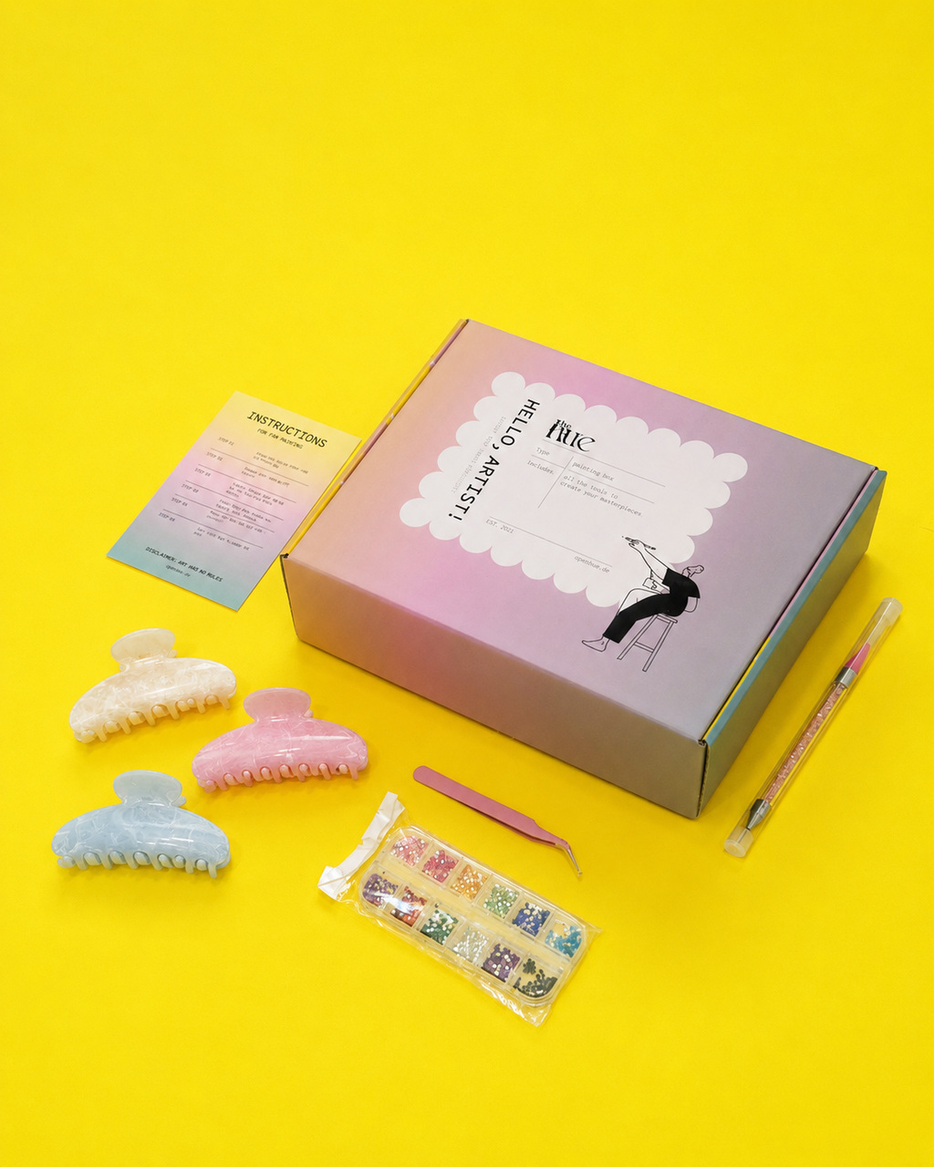 Hair Clip Bedazzling Box 3 pcs