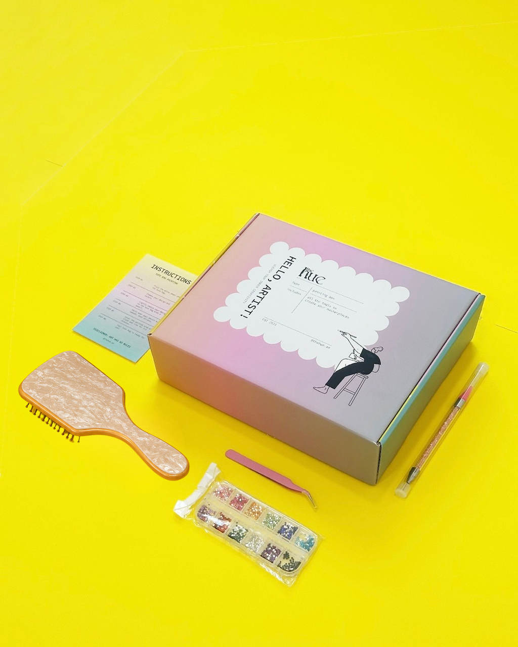 Marble Brush Bedazzling Box